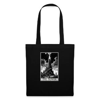 Cartes de tarot Carte de tarot La Tour La Tour - Sac en tissu - noir - Devant