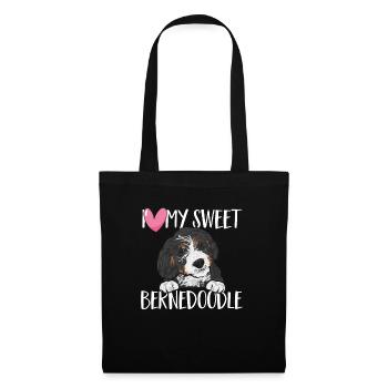 Bernedoodle Hund - Stoffbeutel - Schwarz - Vorne