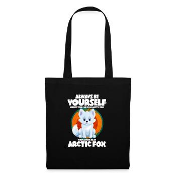 Niedliches Polarfuchs-Geschenk - Stoffbeutel - Schwarz - Vorne