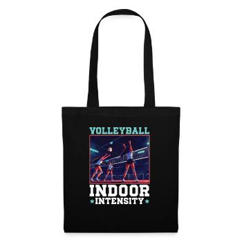 Hallenvolleyball Liebhaber Sport Volleyballspieler - Stoffbeutel - Schwarz - Vorne
