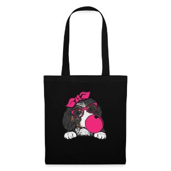 Bernedoodle Hund - Stoffbeutel - Schwarz - Vorne
