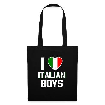 J’aime les garçons italiens Nationalité Italie - Sac en tissu - noir - Devant