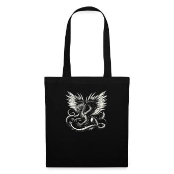Piasa Vogel Fabelwesen Folklore Urban Legend - Stoffbeutel - Schwarz - Vorne