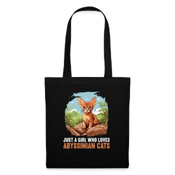 Chat d’Abyssinie Abessinierkatze - Sac en tissu - noir - Devant