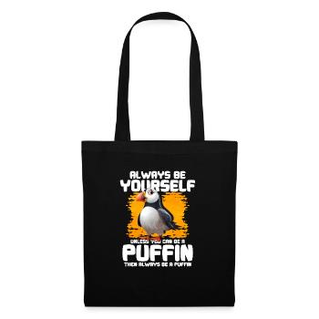 Puffin Bird Gift - Tote Bag - black - Front