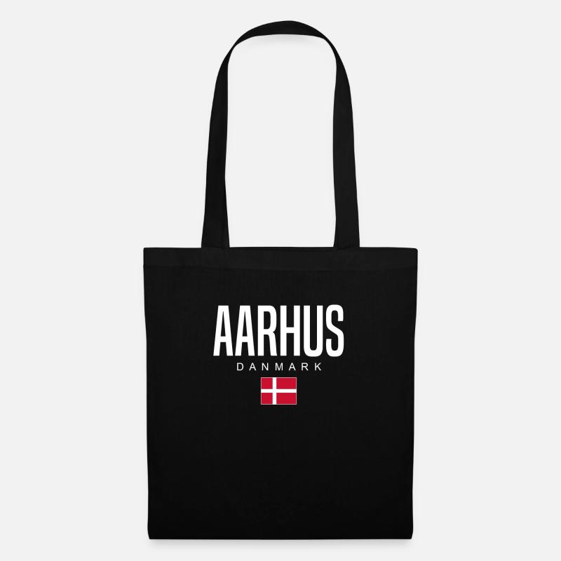 Aarhus Dänemark - Stoffbeutel - Schwarz