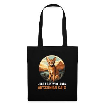 Chat d’Abyssinie Abessinierkatze - Sac en tissu - noir - Devant