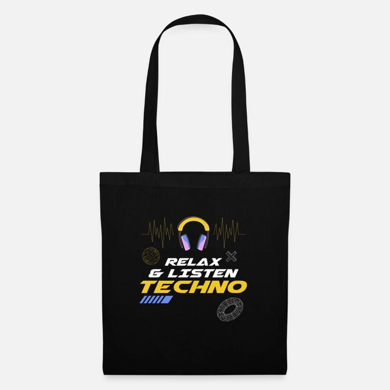 Relax And Listen Techno - Sac en tissu - noir