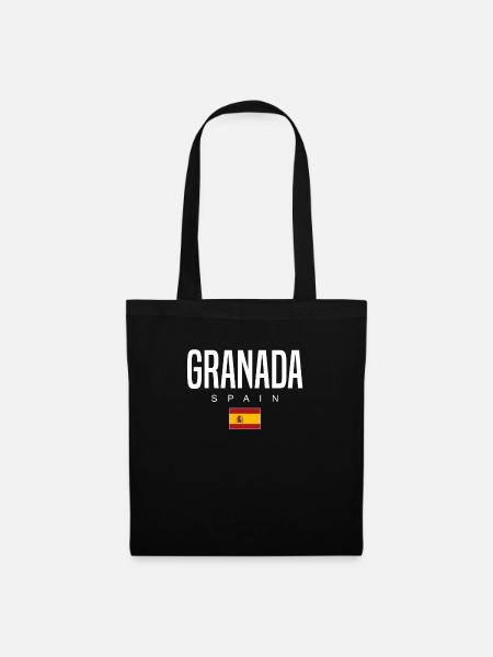 Granada Spanien - Stoffbeutel - Schwarz