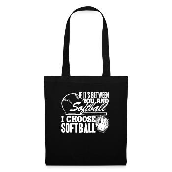 Softball I Choose Softball - Tote Bag - black - Front