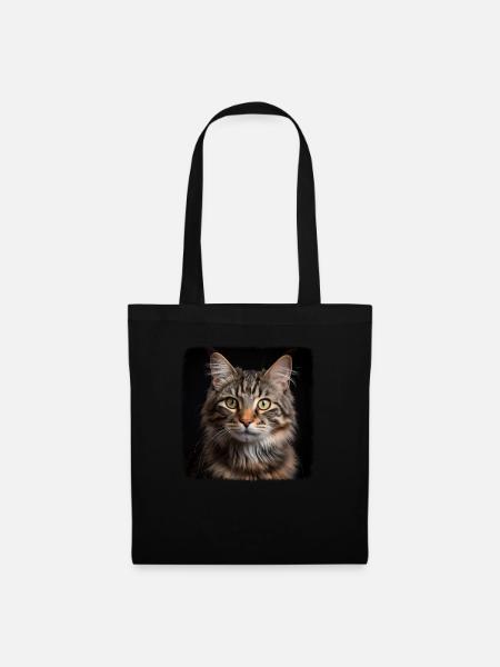 Cat Katzen American Bobtail - Stoffbeutel - Schwarz