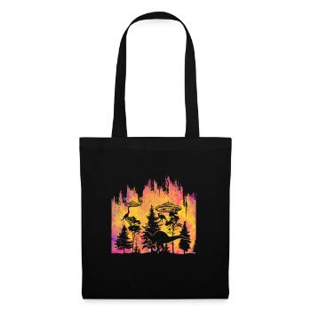 Alien Dinosaur UFO Abduction - Tote Bag - black - Front