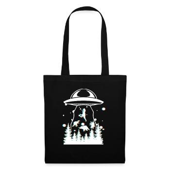 Alien Dinosaur UFO Abduction - Tote Bag - black - Front