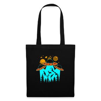 Alien Dinosaur UFO Abduction - Tote Bag - black - Front
