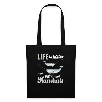 Narwhal Unicorn Whale - Tote Bag - black - Front