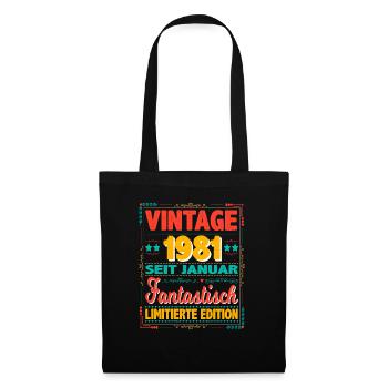 Januar 1981 Vintage Fantastisch 43 Jahren Mann - Stoffbeutel - Schwarz - Vorne