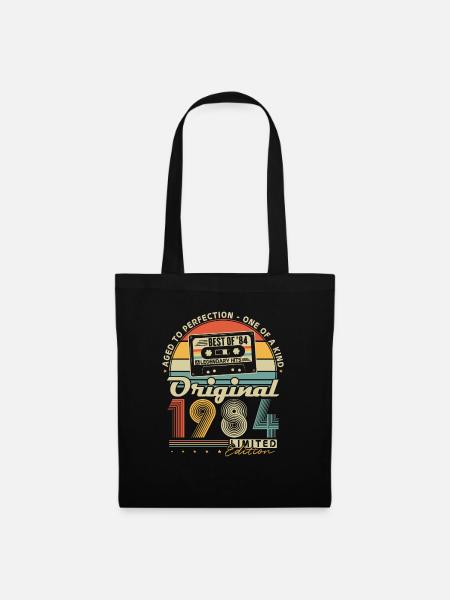 Original 1984 Vintage Jahrgang Geburtstag Geschenk - Stoffbeutel - Schwarz