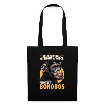 Endangered Species Bonobo Tierrechtsaktivist - Stoffbeutel - Schwarz - Vorne
