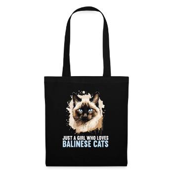 Chat balinais Balinesenkatze - Sac en tissu - noir - Devant