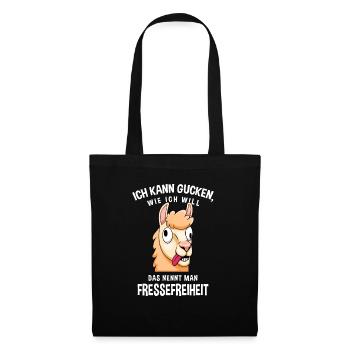 Fressefreiheit Tier Gesichtsausdruck Motiv - Stoffbeutel - Schwarz - Vorne