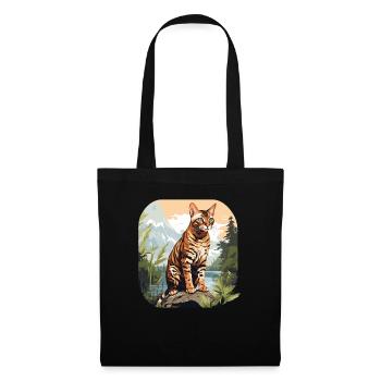 Bengal Cat Bengalkatze - Stoffbeutel - Schwarz - Vorne