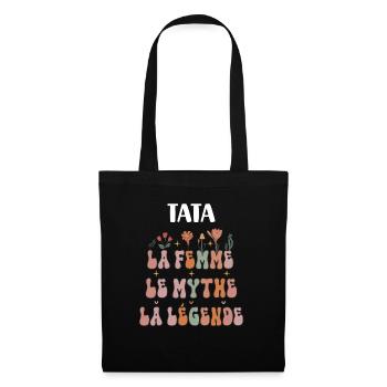 Auntie Woman Myth Legend Flowers Aunt - Tote Bag - black - Front