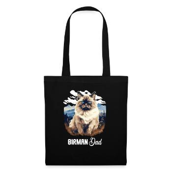 Birman Cat Birma Katze - Stoffbeutel - Schwarz - Vorne