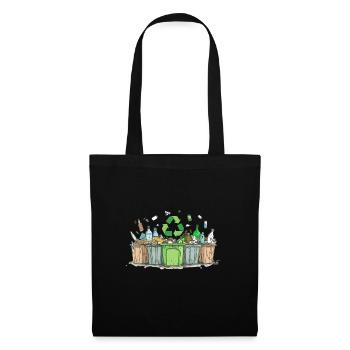 Anti Littering No Environment Recycle - Stoffbeutel - Schwarz - Vorne