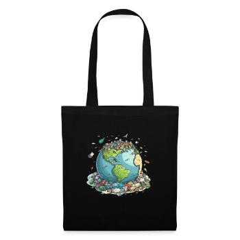 Anti Littering No Environment Recycle - Stoffbeutel - Schwarz - Vorne