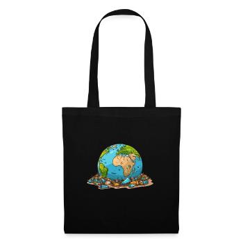 Anti Littering No Environment Recycle - Stoffbeutel - Schwarz - Vorne