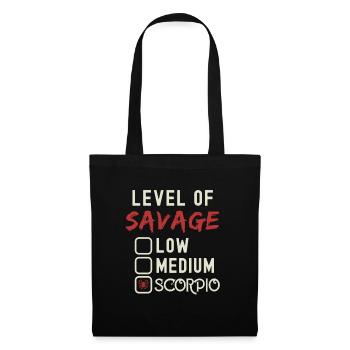 Level Of Savage Scorpio Funny Star Sign Astrology - Tote Bag - black - Front