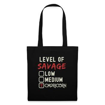 Level Of Savage Capricorn Funny Star Sign - Tote Bag - black - Front