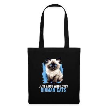 Birman Cat Birma Katze - Stoffbeutel - Schwarz - Vorne
