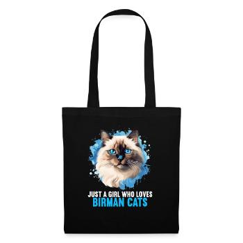 Birman Cat Birma Katze - Stoffbeutel - Schwarz - Vorne