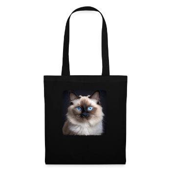 Birman Cat Birma Katze - Stoffbeutel - Schwarz - Vorne