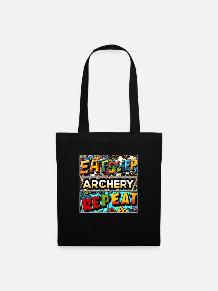 Eat sleep Archery repeat - Stoffbeutel - Schwarz