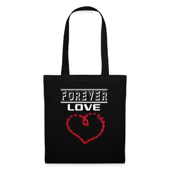 Liebe Forever I Love You Herz Hearts Wahre Liebe - Stoffbeutel - Schwarz - Vorne