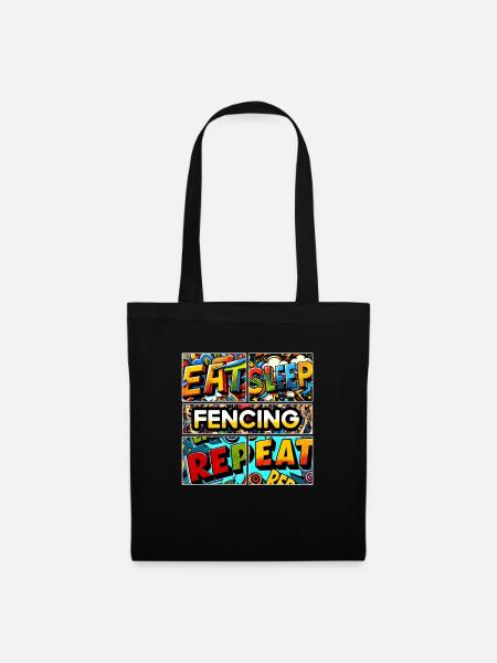 Eat sleep Fencing repeat - Stoffbeutel - Schwarz