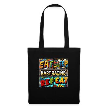 Manger dormir Répétition de course de kart - Sac en tissu - noir - Devant