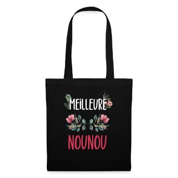 meilleure nounou fleurs - Sac en tissu - noir - Devant