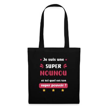 super nounou super pouvoir - Sac en tissu - noir - Devant