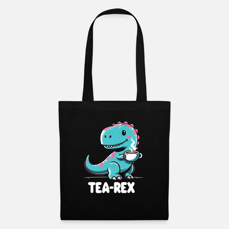 TEA-REX - Dinosaur Tea - Tote Bag - black