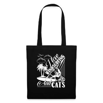 Windsurfing I Love Windsurfing And Cats - Tote Bag - black - Front