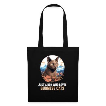Chat birman Birmanie Katze - Sac en tissu - noir - Devant