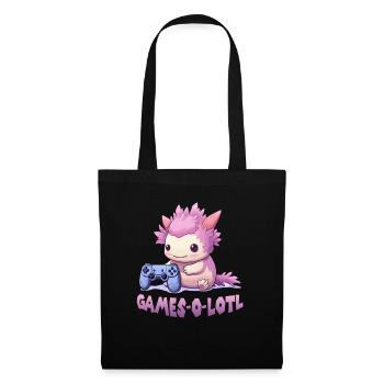 Kawaii Axolotl Gamer T | Anime Gamer T | Axolotl - Sac en tissu - noir - Devant