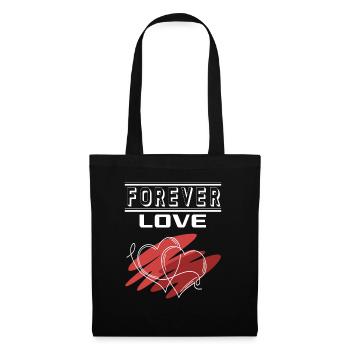 Liebe Forever I Love You Herz Hearts Wahre Liebe - Stoffbeutel - Schwarz - Vorne