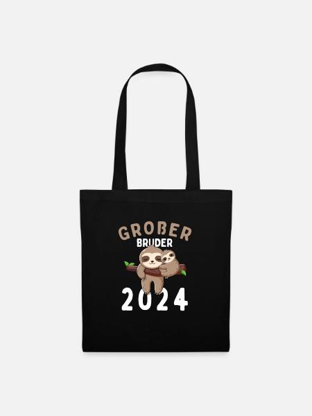 Großer Bruder 2024 Faultier - Stoffbeutel - Schwarz