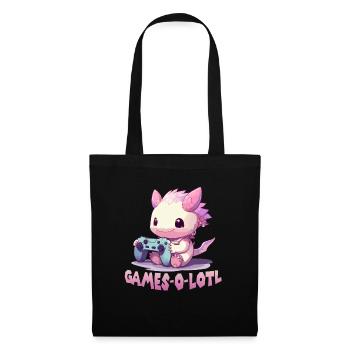 Axolotln T | Kawaii Stuff | Anime Axolotl Gamer - Stoffbeutel - Schwarz - Vorne