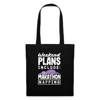 Marathon Sieste Week-end paresseux Humour - Sac en tissu - noir - Devant