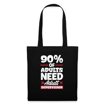 Adulte supervisé Humour Adulte léger - Sac en tissu - noir - Devant